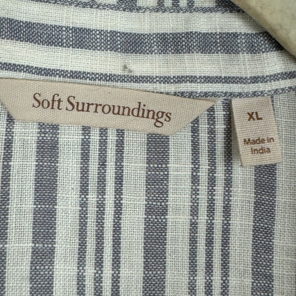 Soft Surroundings Perla Striped Embroidered Tunic Blouse Sz XL embellished - Picture 5 of 6